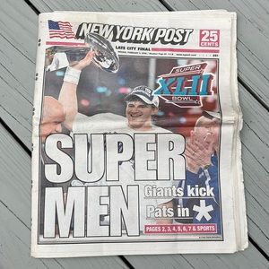 NY Giants Super Bowl XLII NY Post Newspaper